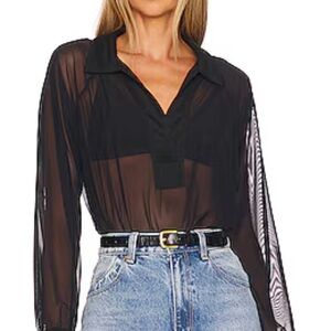 Lanston Mesh Pullover Polo Black Sizes L NWT